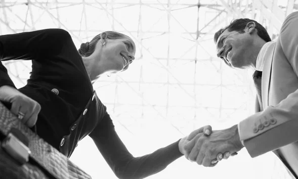 couple handshake