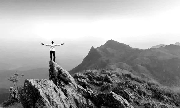 person on summit